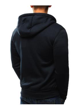 Čierna pánska mikina na zips s kapucňou