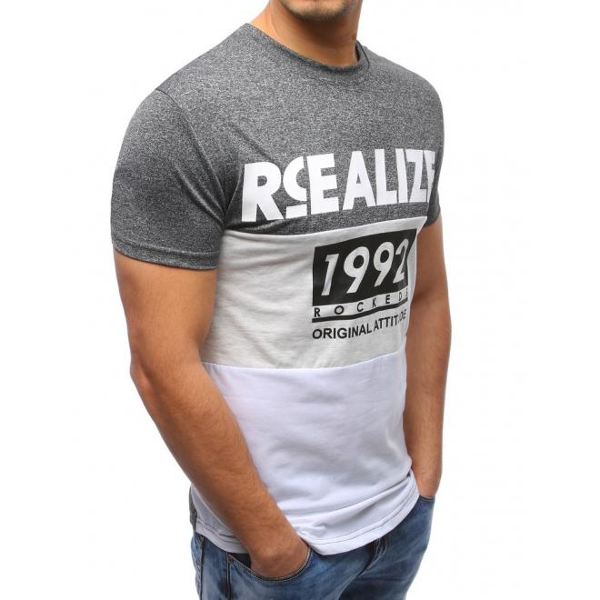 Pánske tričko s potlačou v sivej farbe