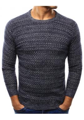 Pánsky sveter s okrúhlym výstrihom v sivej farbe