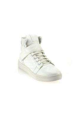 Pánske biele Sneakersy so suchým zipsom a šnúrovaním