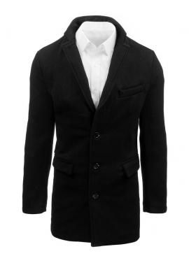 Sivý jednoradový kabát s odopínateľným golierom pre pánov