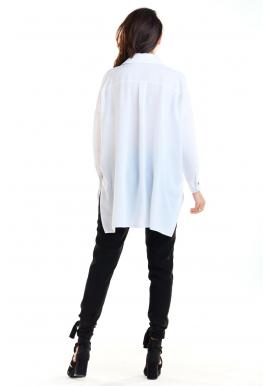 Biela oversize košeľa s dlhým rukávom pre dámy
