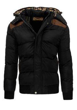 Dlhšia zimná bunda v čiernej farbe pre pánov