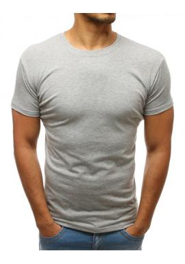 Sivé tričko s okrúhlym výstrihom pre pánov