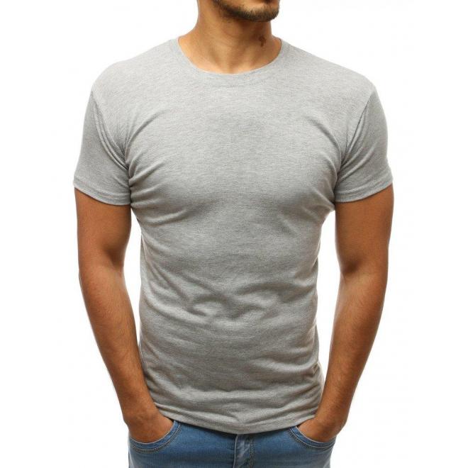 Sivé tričko s okrúhlym výstrihom pre pánov