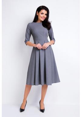 Dámske šaty sivej farby s rozšírenou sukňou