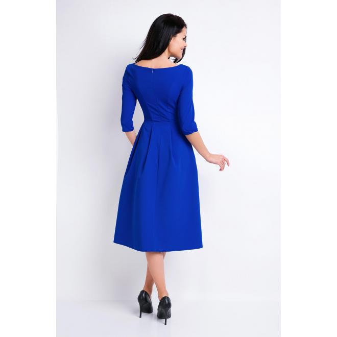 Šaty s rozšírenou sukňou v modrej farbe