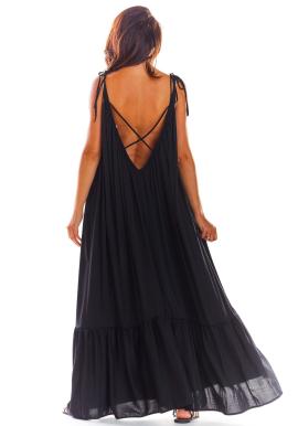 Čierne dlhé šaty na leto pre dámy