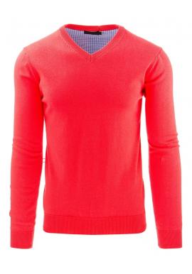 Červený pánsky sveter s výstrihom V