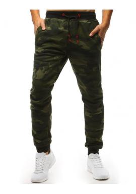 Maskáčové pánske tepláky zelenej farby