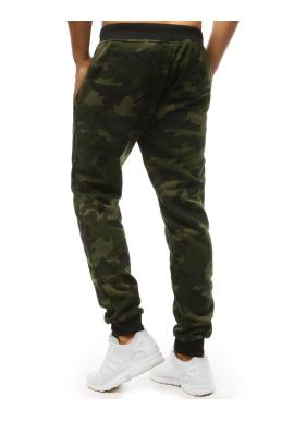 Maskáčové pánske tepláky zelenej farby