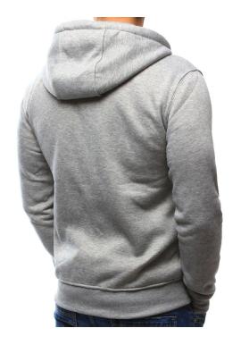 Jednofarebná pánska mikina sivej farby so zapínaním na zips