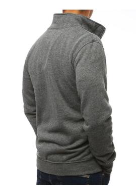 Tmavosivá klasická mikina bez kapucne pre pánov