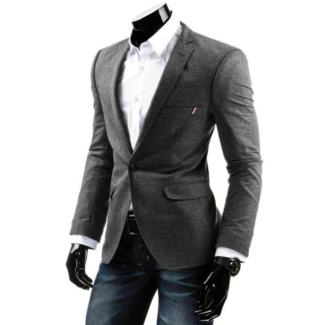 Sivé elegantné sako SLIM FIT pre pánov