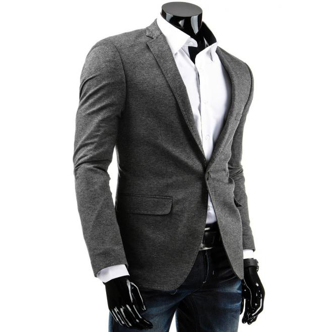 Sivé elegantné sako SLIM FIT pre pánov
