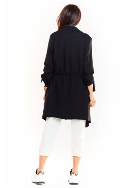 Dámska módna mikina s ozdobnou šnúrkou v čiernej farbe