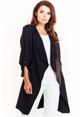 Dámska módna mikina s ozdobnou šnúrkou v čiernej farbe