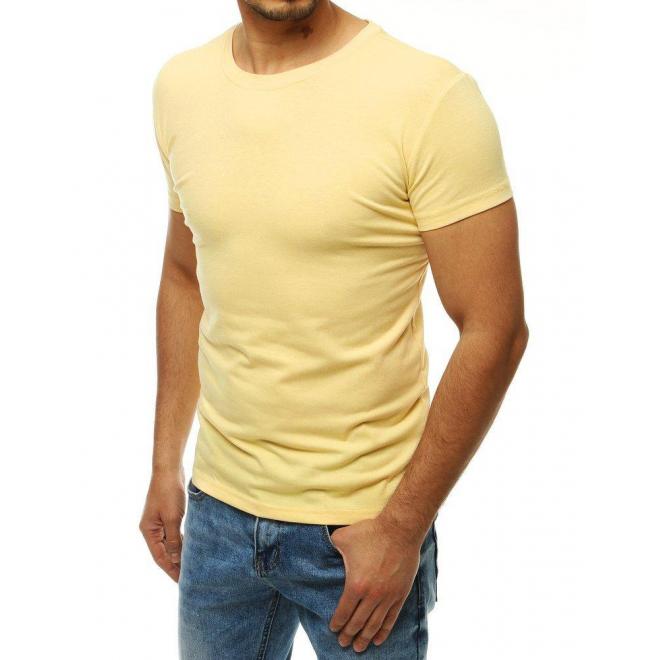 Klasické pánske tričko svetložltej farby s krátkym rukávom