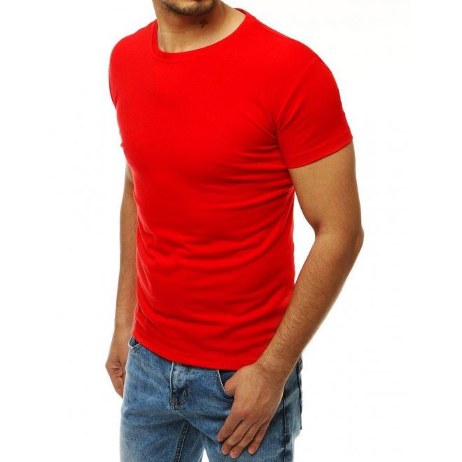 Červené klasické tričko s krátkym rukávom pre pánov