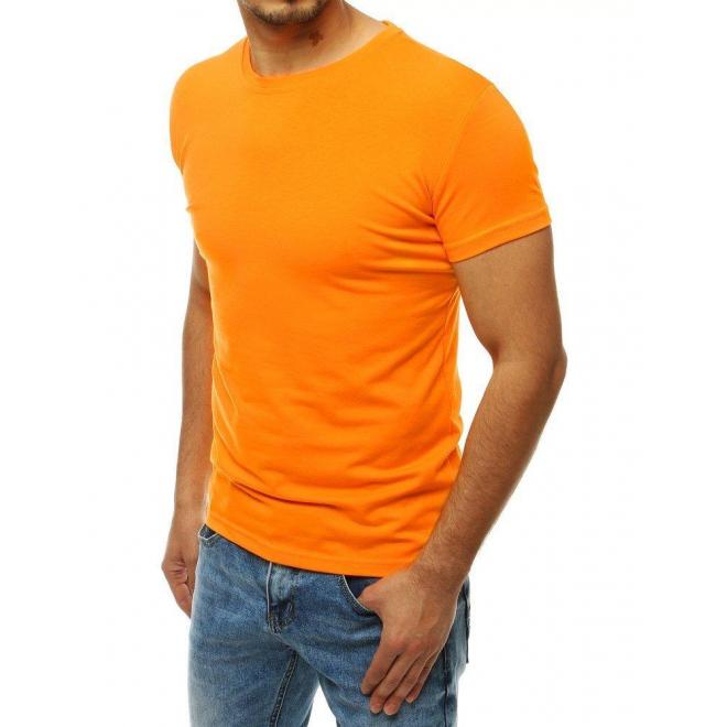 Pánske klasické tričko s krátkym rukávom v svetlooranžovej farbe