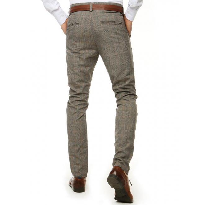 Elegantné pánske nohavice sivej farby so vzorom