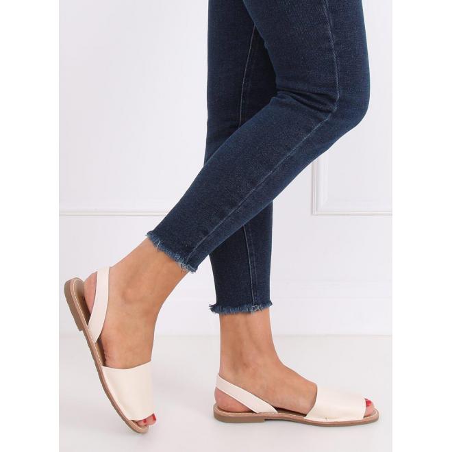 Béžové minimalistické sandále s plochým opätkom pre dámy
