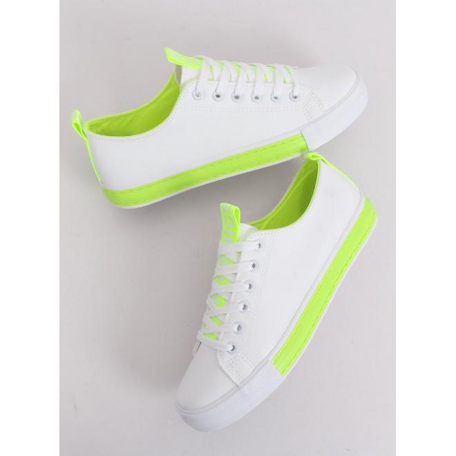 Dámske štýlové tenisky v bielo-zelenej farbe