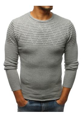 Pánsky štýlový sveter v sivej farbe vo výpredaji