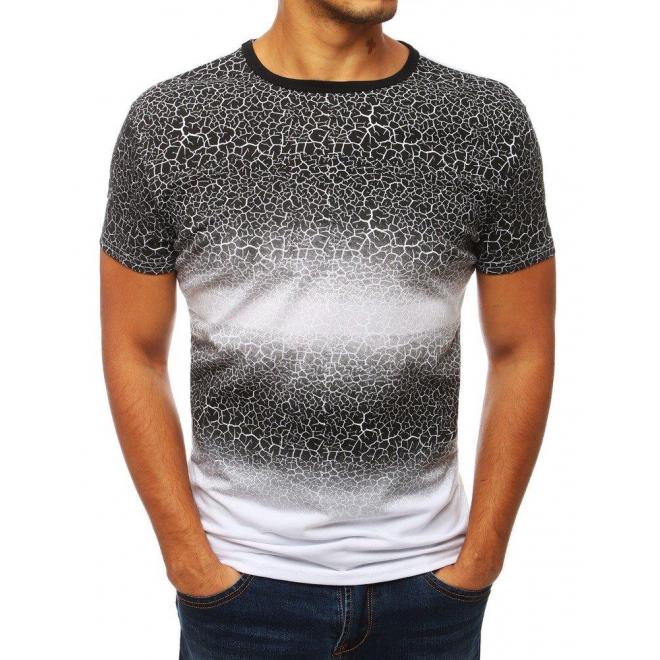Pánske štýlové tričko so vzorom v čierno-bielej farbe