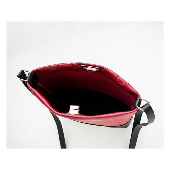 Dámska mini kabelka z ekokože v červenej farbe
