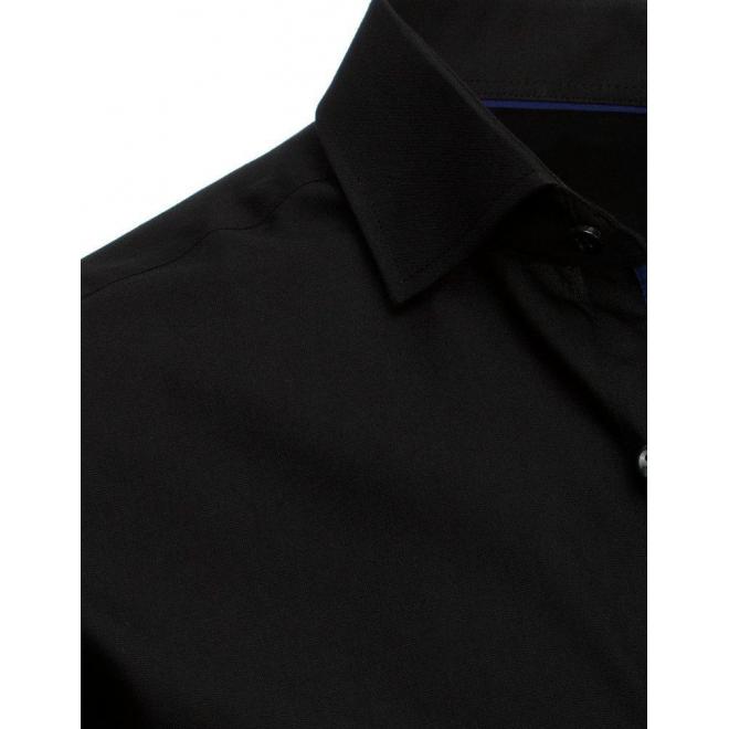 Čierne elegantné košele s dlhým rukávom pre pánov