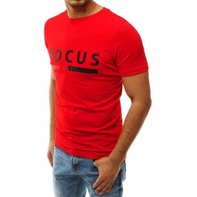 Pánske módne tričká s potlačou v červenej farbe