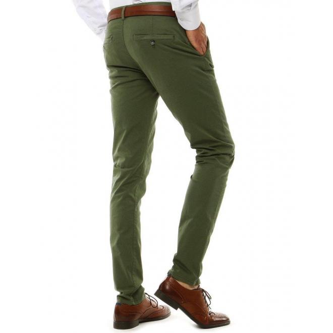 Pánske Chinos nohavice v zelenej farbe