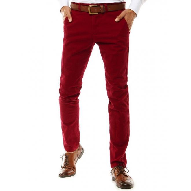 Elegantné pánske Chinos nohavice červenej farby