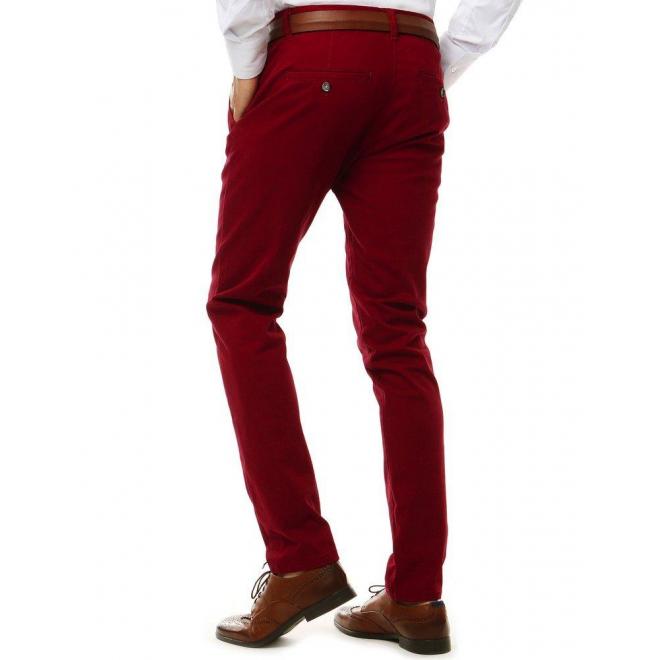 Elegantné pánske Chinos nohavice červenej farby