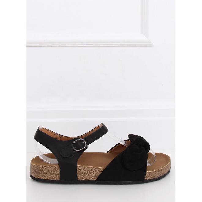 Pohodlné dámske sandále čiernej farby s mašľou