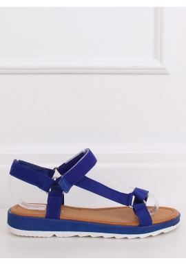 Módne dámske sandále tmavomodrej farby so suchým zipsom