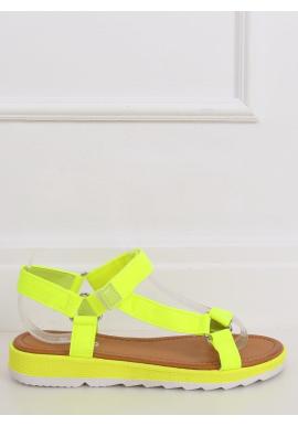 Módne dámske sandále žltej farby so suchým zipsom