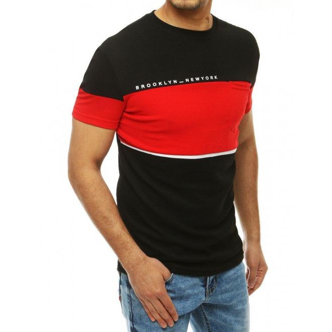 Pánske štýlové tričko s vreckom na hrudi v čiernej farbe