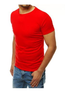 Červené klasické tričko s krátkym rukávom pre pánov v zľave