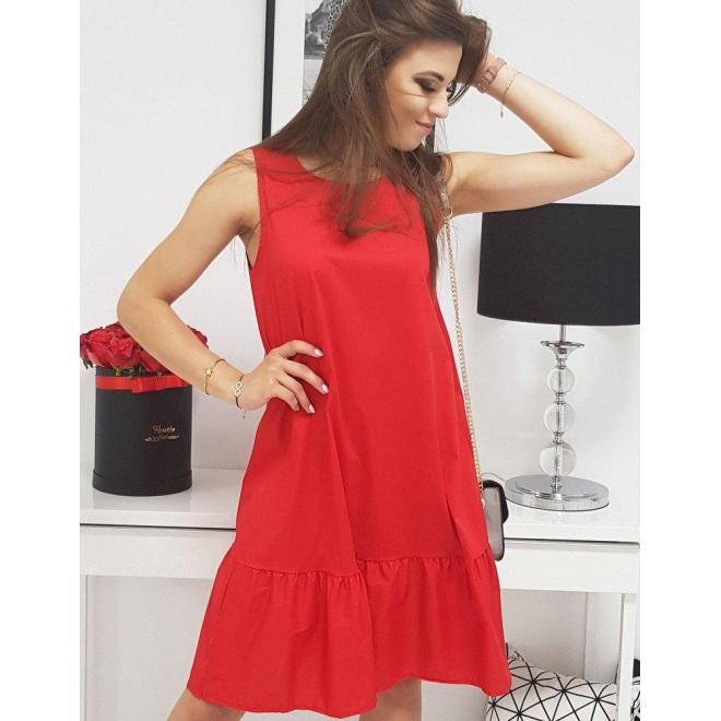Letné dámske šaty červenej farby bez rukávov