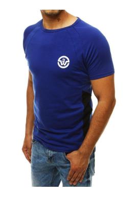 Športové pánske tričko modrej farby s potlačou