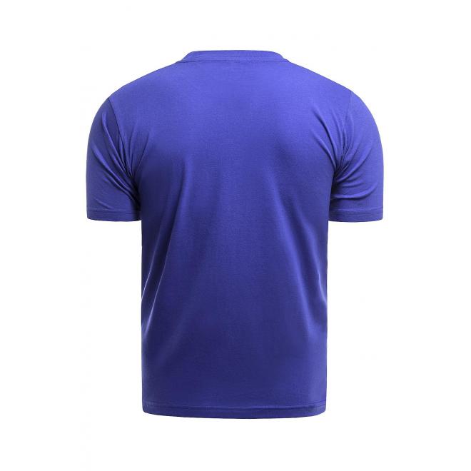 Klasické pánske tričko modrej farby s krátkym rukávom