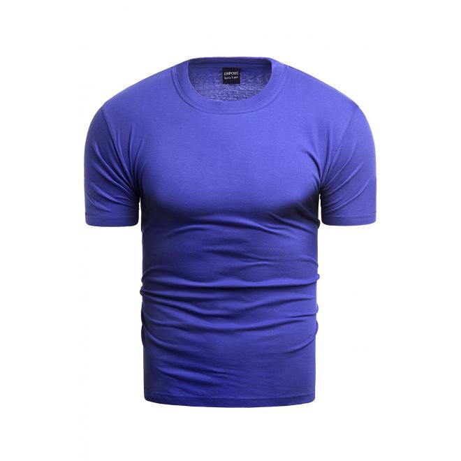 Klasické pánske tričko modrej farby s krátkym rukávom