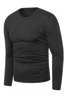 Klasické pánske tričko čiernej farby s dlhým rukávom