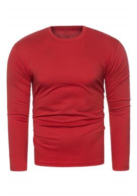 Červené klasické tričko s dlhým rukávom pre pánov