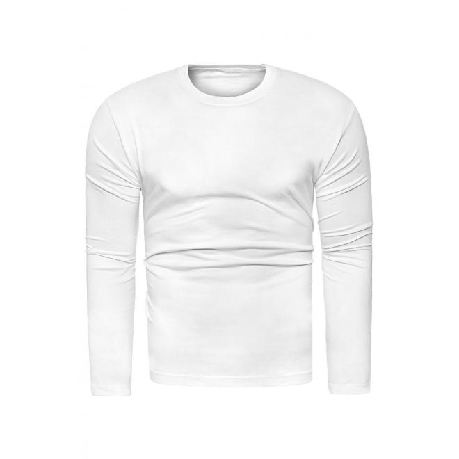 Klasické pánske tričko bielej farby s dlhým rukávom