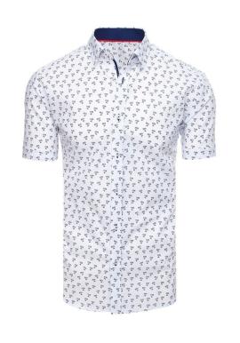 Pánska košeľa s motívom paliem v bielej farbe