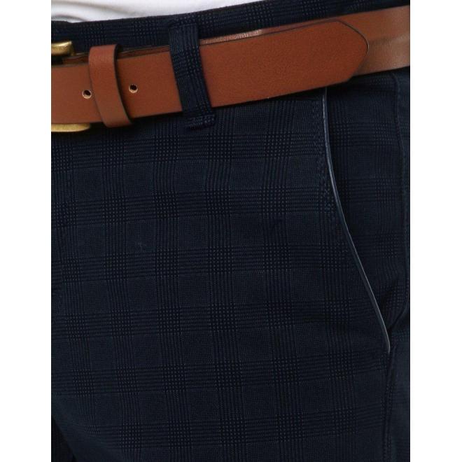Klasické pánske Chinos nohavice tmavomodrej farby so vzorom