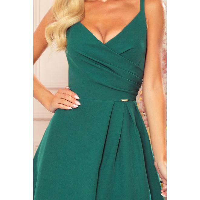 Maxi dámske šaty zelenej farby na ramienka
